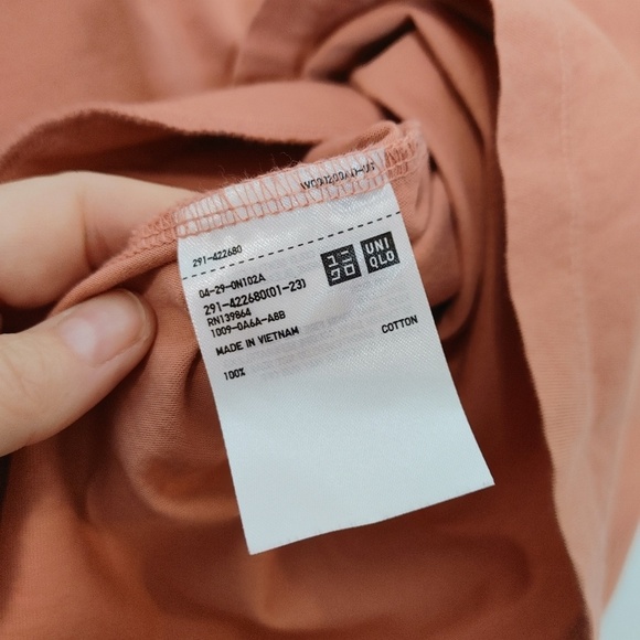 Uniqlo Crew Neck Tee Shirt Dress Cotton Short Sleeve‎ Pockets Trapeze Pink Small - Picture 7 of 8